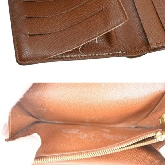 LOUIS VUITTON LV Logo 2 Set Bifold Wallet Monogram Leather Brown 02TA216 - Picture 5 of 9